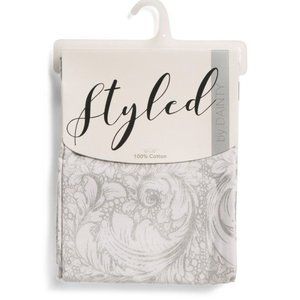 DAINTY HOME Baroque Metallic Modern Shower Curtain Silver | 70x72